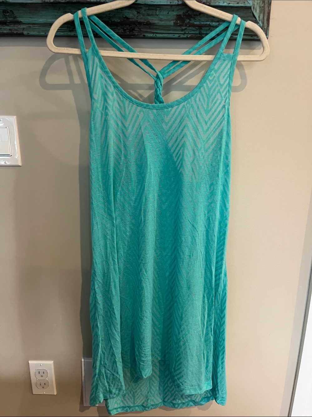 Sleeveless Teal Strappy Swim Cover-Up